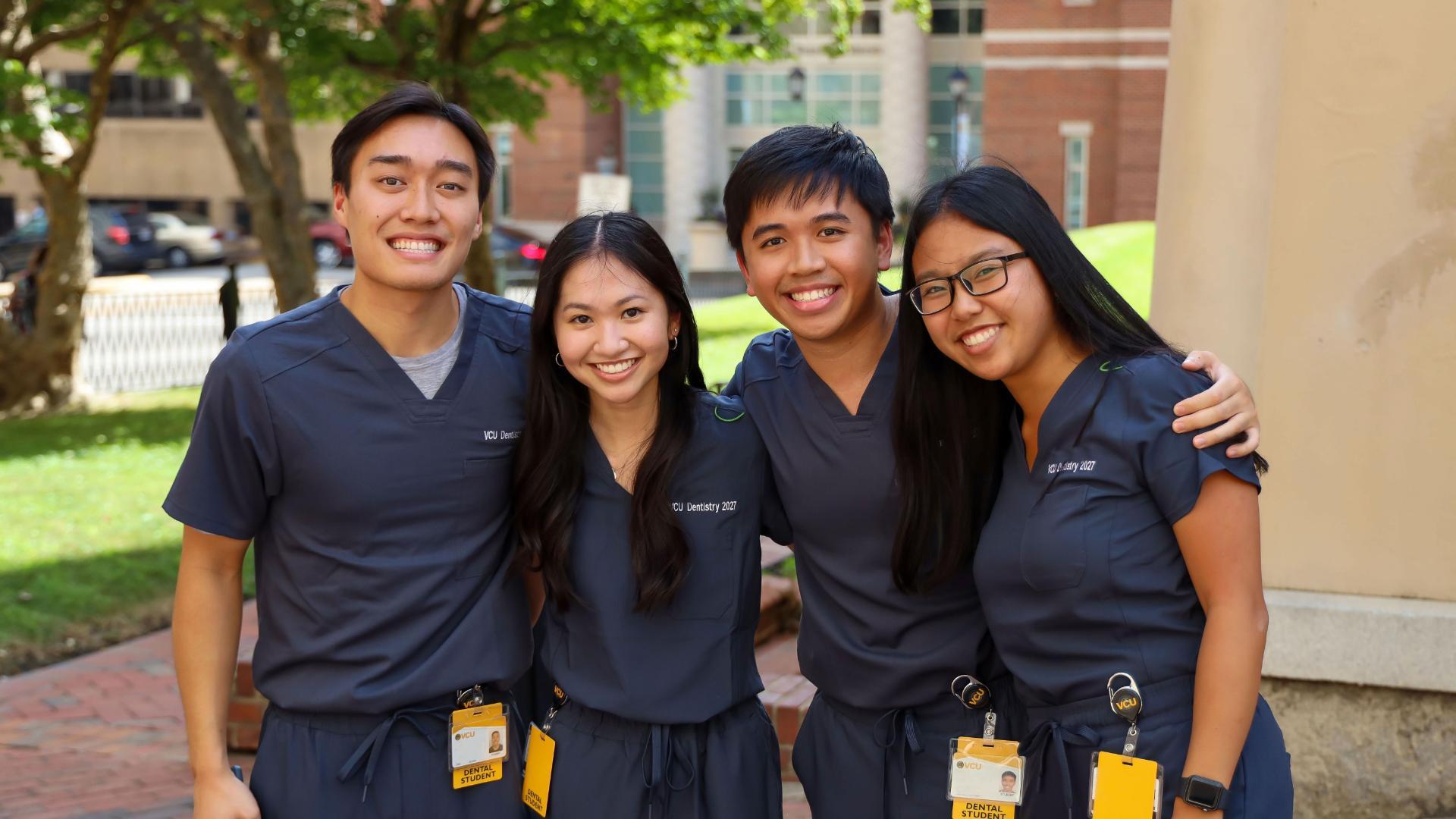 Dental students on VCU Health campus